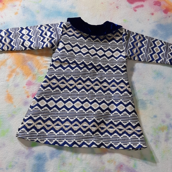 Blueberi Boulevard Brocade Jacket Blue Gold Metallic Girls 2T - Picture 4 of 15